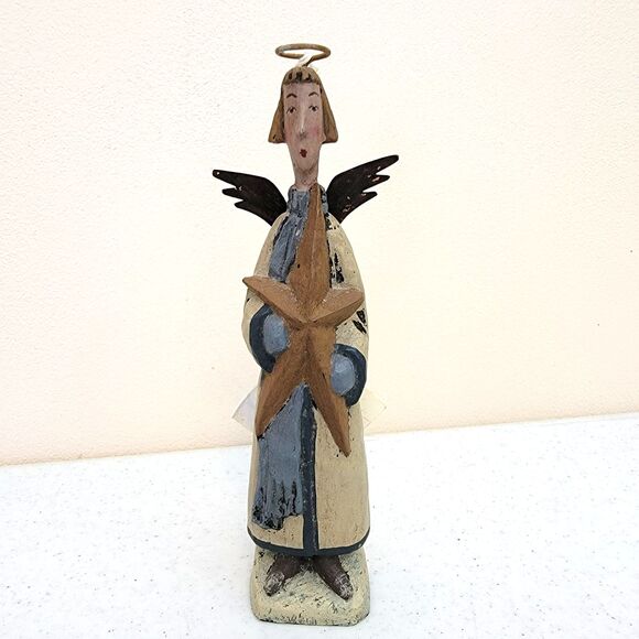 Greg Guedel Bethany Lowe Angel With Star Primitive Spanish Style Christmas Decor - Picture 1 of 12